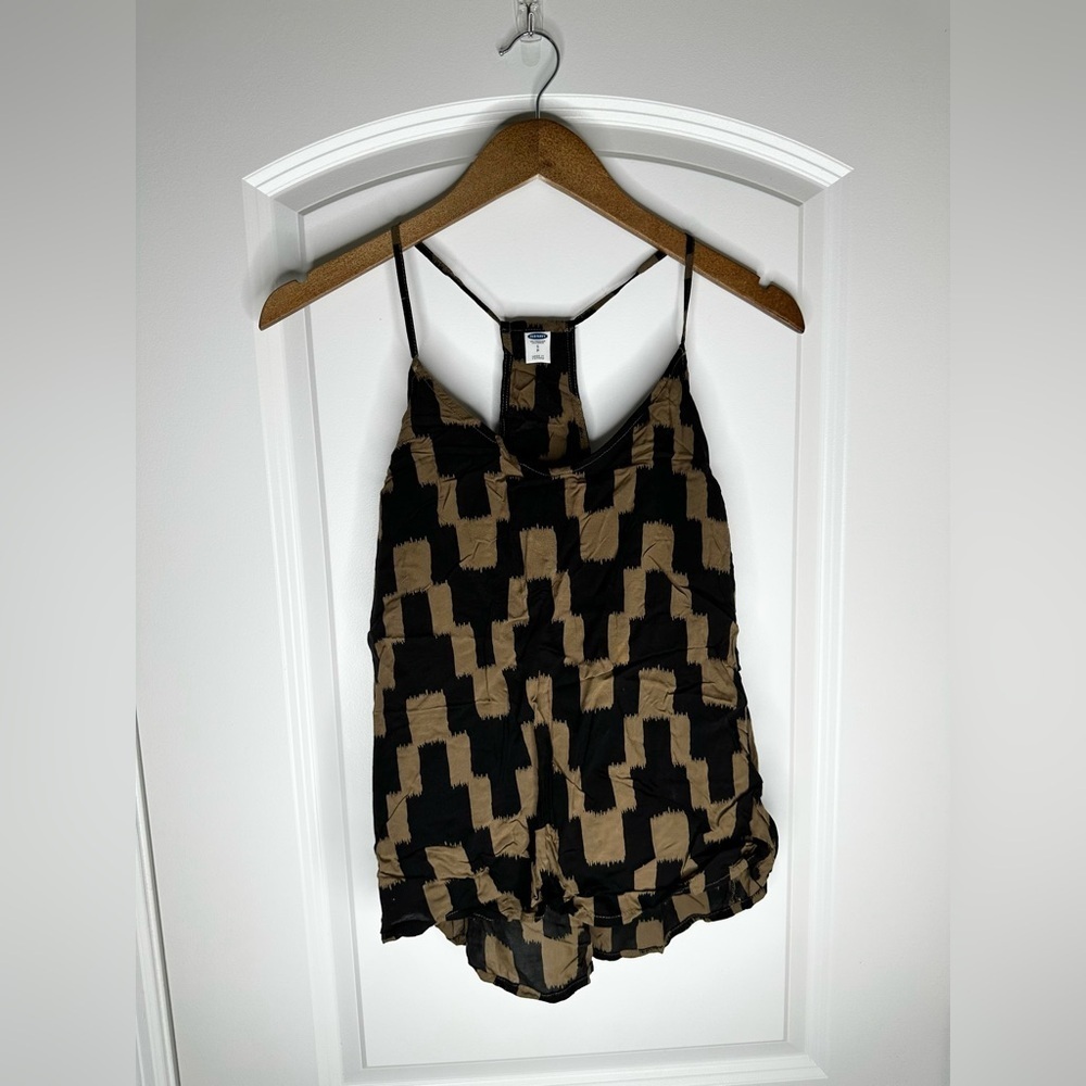 Old Navy Black‎ and Tan Camisole Top Minimalist Sz S